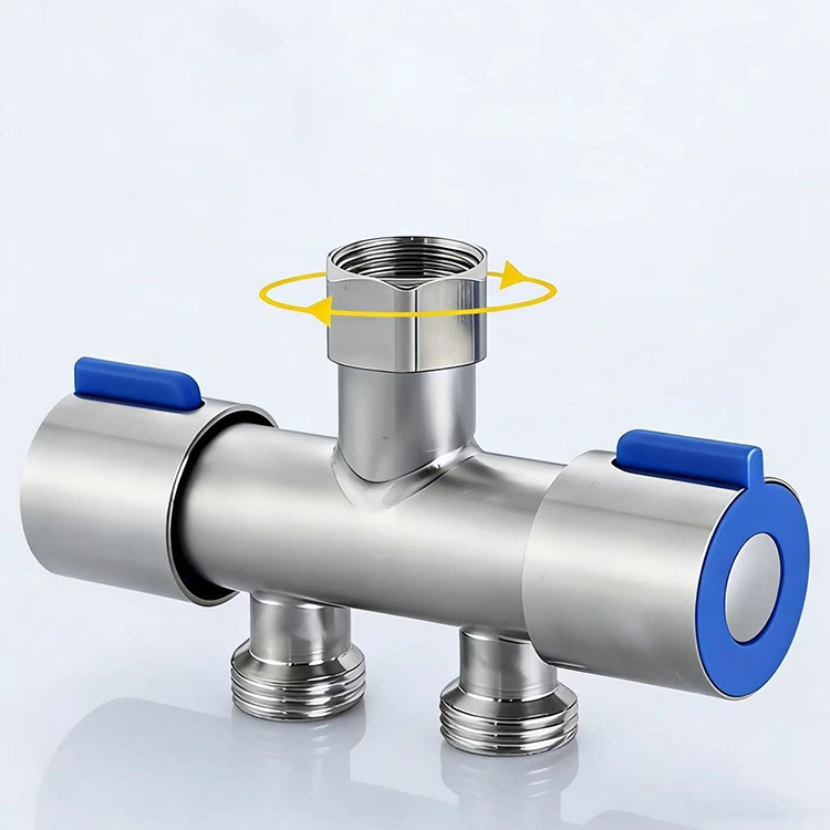 One Inlet Two Outlet Double Angle Valve